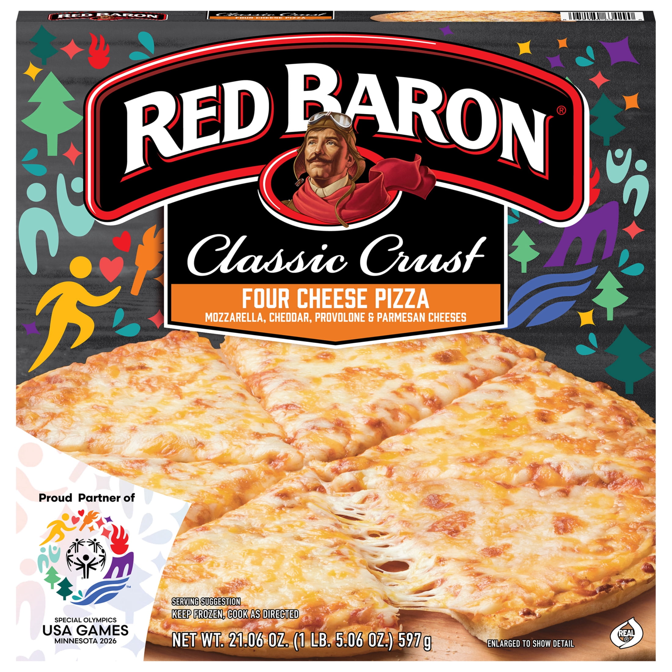 Red Baron Four Cheese Classic Crust Frozen Pizza, 21.06 oz