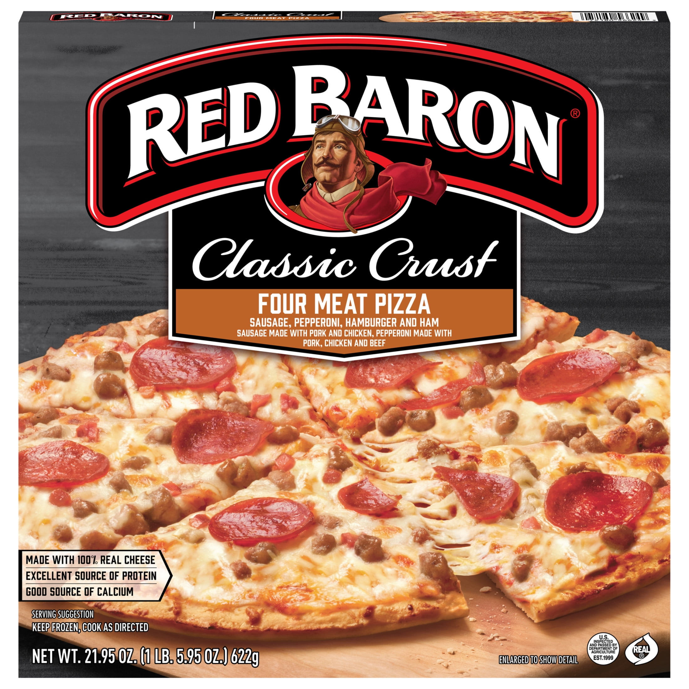 Red Baron Four Meat Classic Crust Frozen Pizza, 21.95 oz
