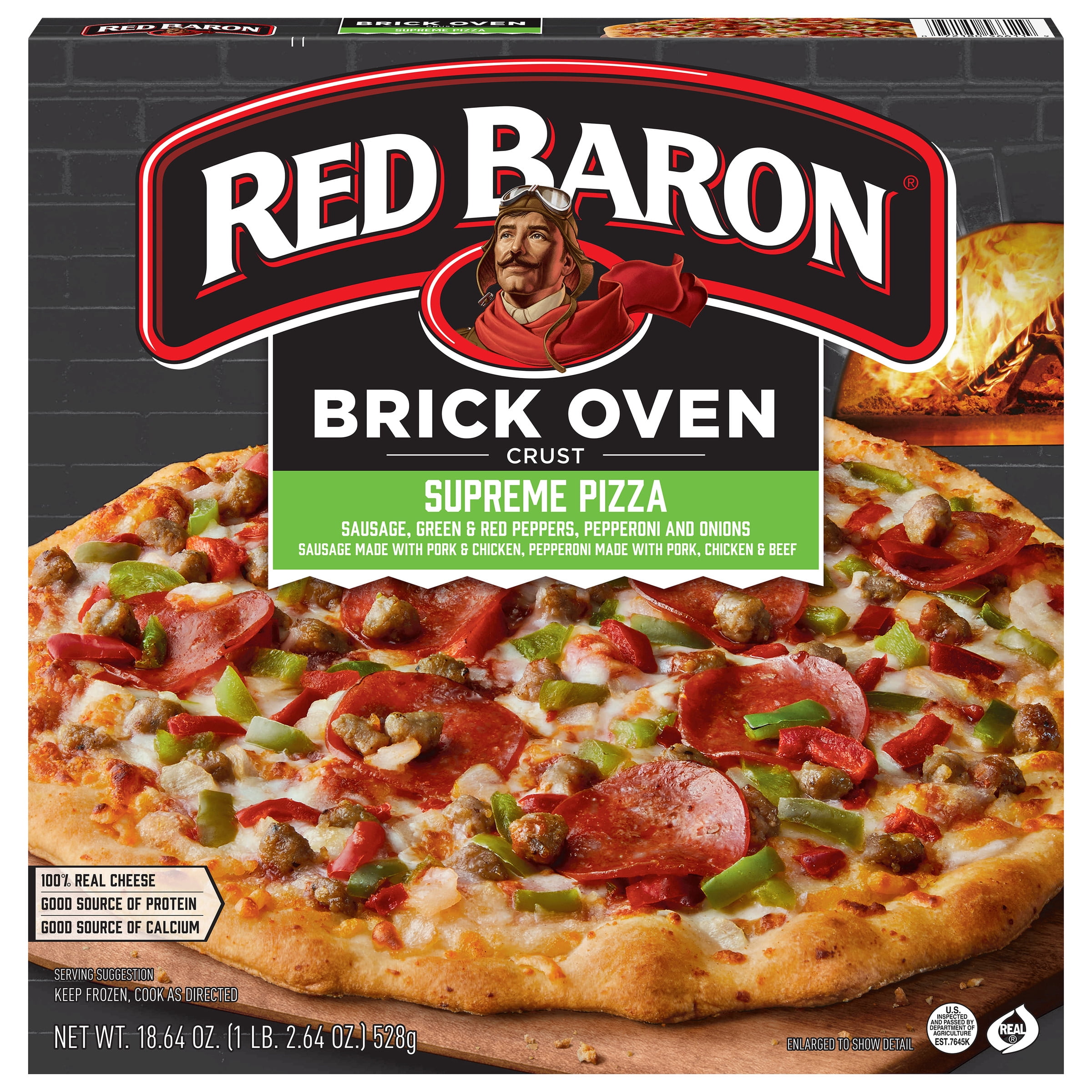 Red Baron Frozen Pizza Brick Oven Supreme, 18.64 oz