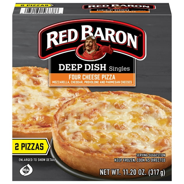 Red Baron Frozen Pizza Deep Dish Singles Four Cheese, 11.2 oz