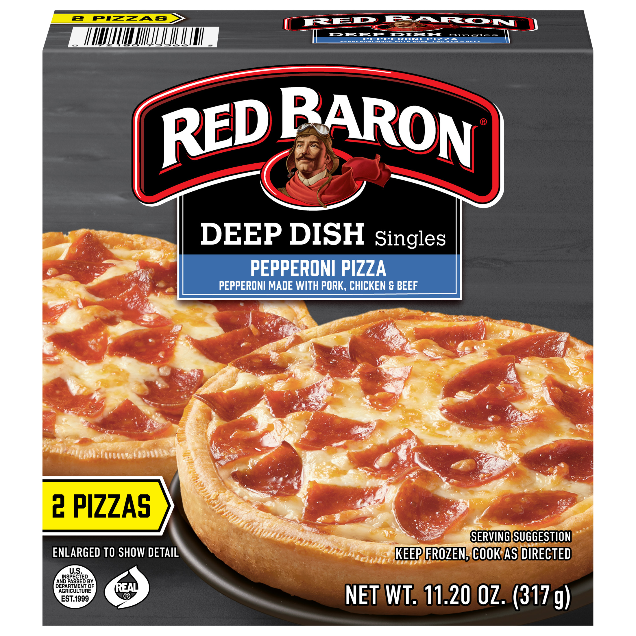 Red Baron Frozen Pizza Deep Dish Singles Pepperoni, 11.2 oz - image 1 of 14