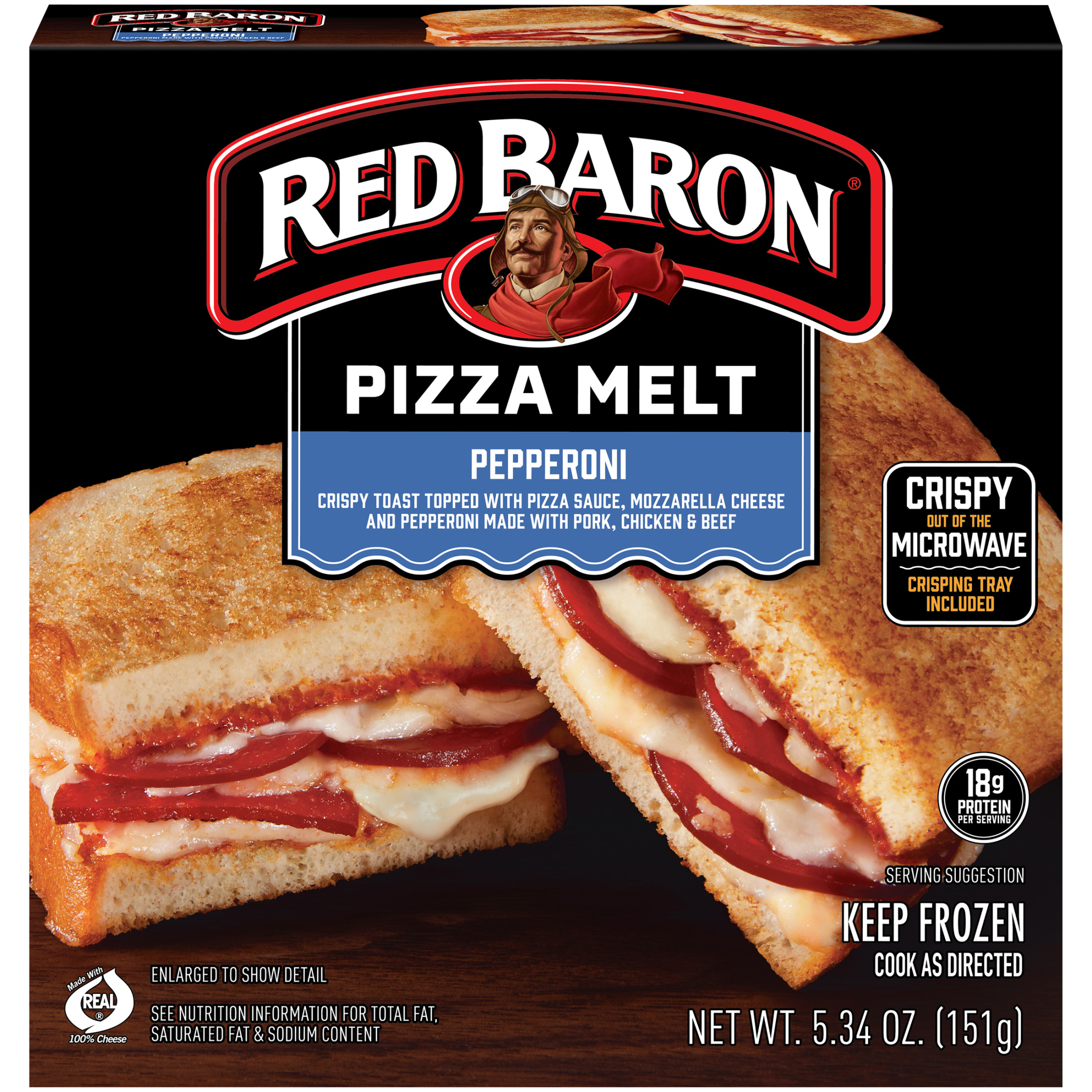 Red Baron Frozen Pizza Pizza Melt Pepperoni, 5.34 oz - image 1 of 14