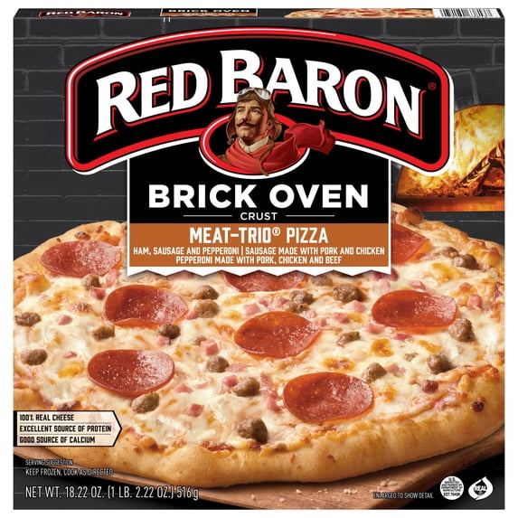 Red Baron Meat Trio Brick Oven Frozen Pizza, 18.22 oz