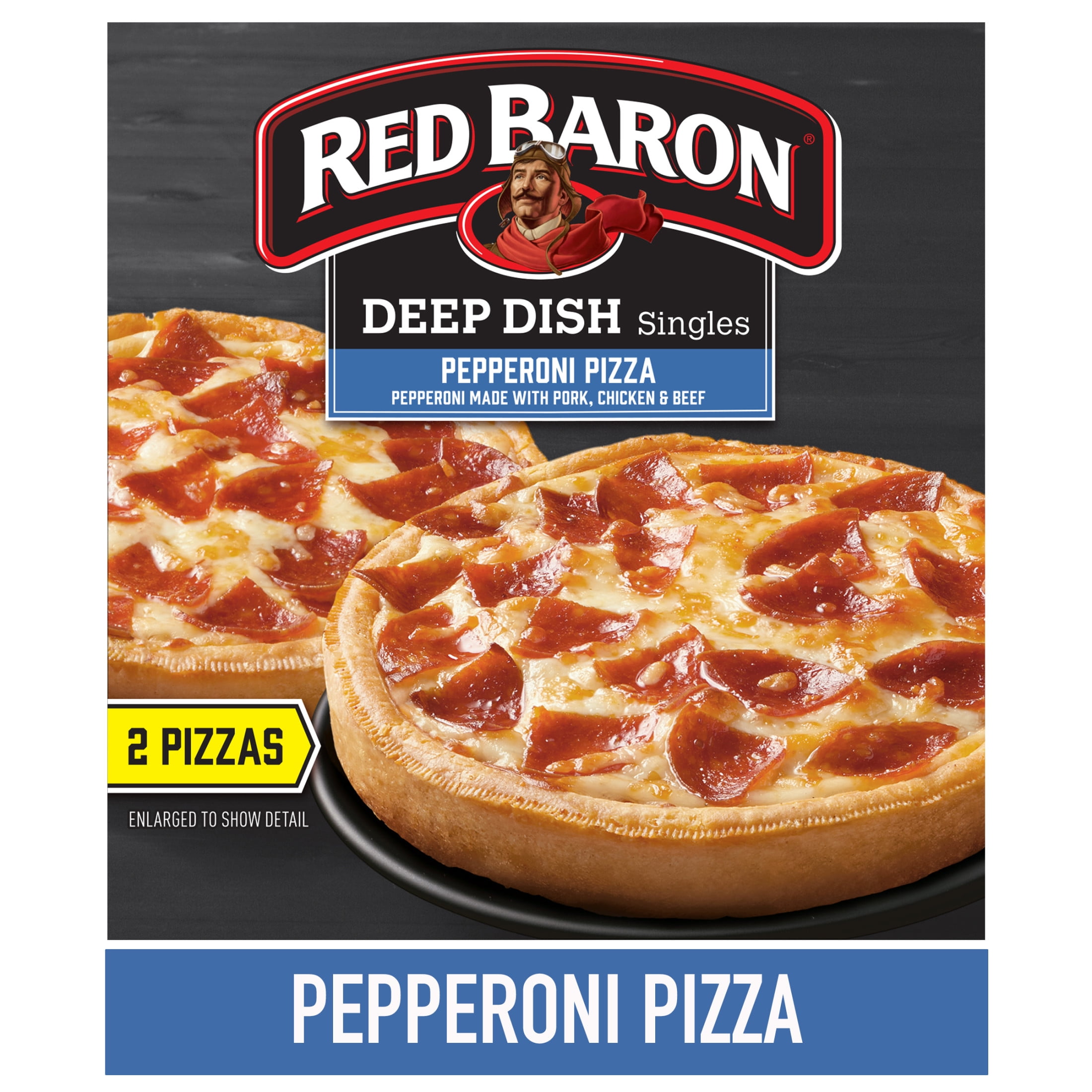 Red Baron Pepperoni Deep Dish Personal Frozen Pizza, 11.2 oz - Walmart.com