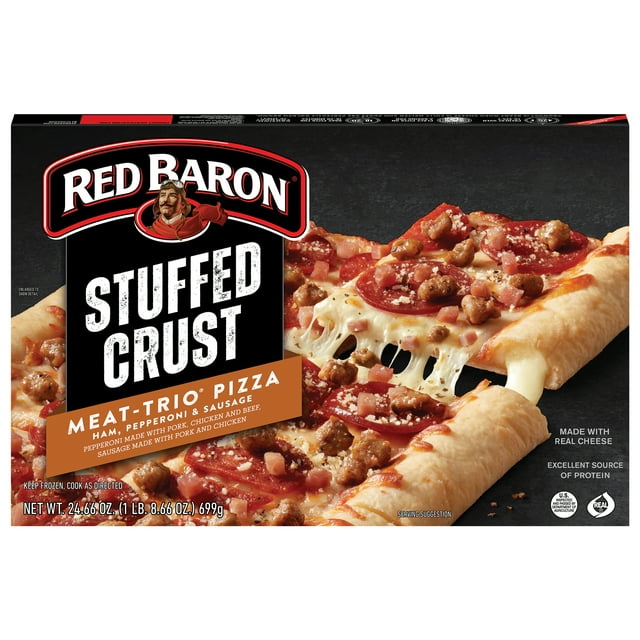 Red Baron Stuffed Crust Meat Trio Frozen Pizza 24.6oz - Walmart.com