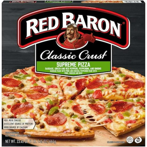 Red Baron Supreme Classic Crust Pizza, 23.45 Ounce -- 16 per case.