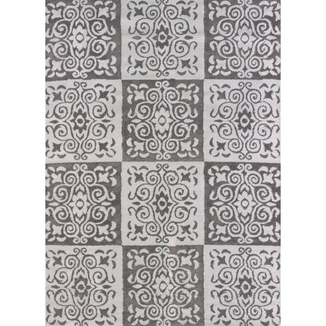 Red Barrel Studio Sergent Velvet Cube Silver Area Rug