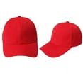 thumbnail image 1 of Red Baseball Cap Blank Hat Solid Color Adjustable, 1 of 3