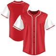 thumbnail image 1 of Red Baseball Jersey for Men Blank Baseball Jersey Button Down Shirts, 1 of 5