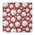 thumbnail image 1 of Red Baseballs Pattern Square Fitted Tablecloth with Elastic Edge,Square Table Cover,Washable Elastic Table Cover for Home Kitchen Party Decor 34"x34", 1 of 6
