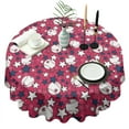 thumbnail image 1 of Red Baseballs and Stars Pattern Round Tablecloth 60"x60",Wrinkle Wipeable Table Cloth for Kitchen Dining Room Picnic Patio Party, 1 of 6