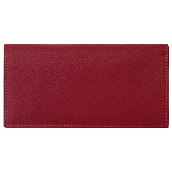 Red Basic Leather Checkbook Cover