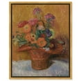 Red Basket Of Zinnias Canvas Vintage Farmhouse Wall Art by Art Remedy