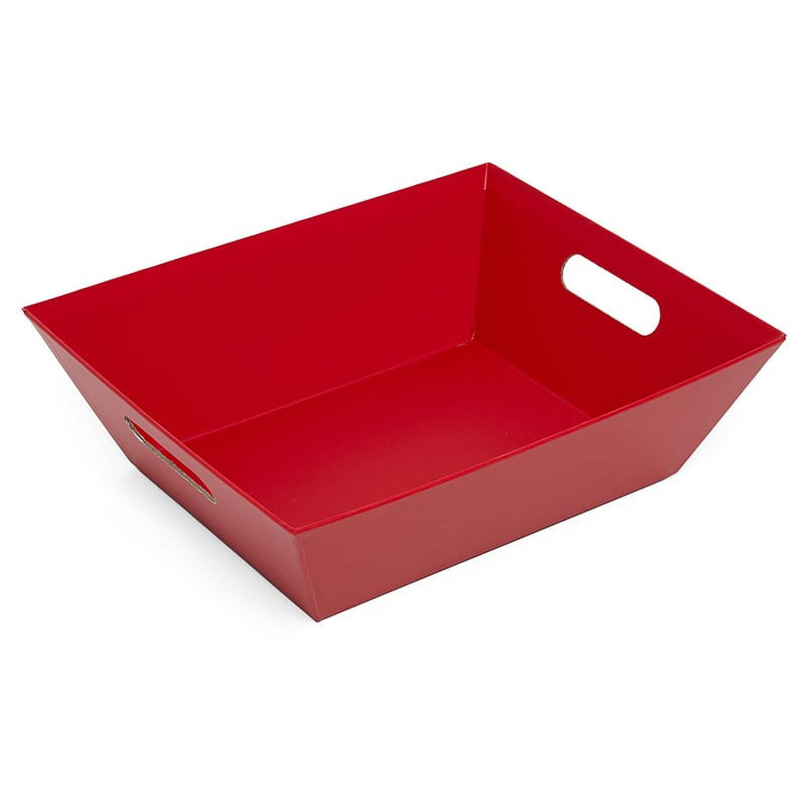Red Basket Tray 10" X 7 1/2" X 3 1/4" Christmas | Quantity: 5 by Paper Mart