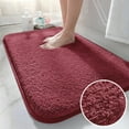 thumbnail image 1 of Red Bathroom Rug Mat, Extra Soft and Absorbent Microfiber Bath Rugs, Non-Slip Plush Shaggy Bath Carpet, Machine Wash Dry, Bath Mats for Bathroom Floor, Tub and Shower, 1 of 7