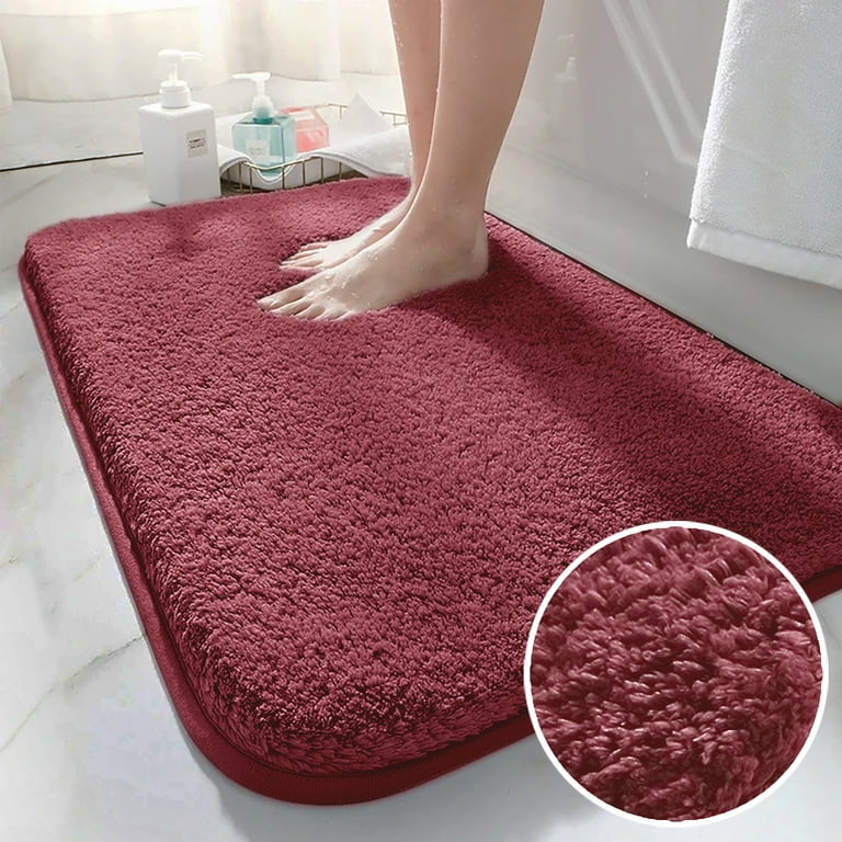 Red Bathroom Rug Mat, Extra Soft and Absorbent Microfiber Bath Rugs,  Non-Slip Plush Shaggy Bath Carpet, Machine Wash Dry, Bath Mats for Bathroom  Floor, Tub and Shower 