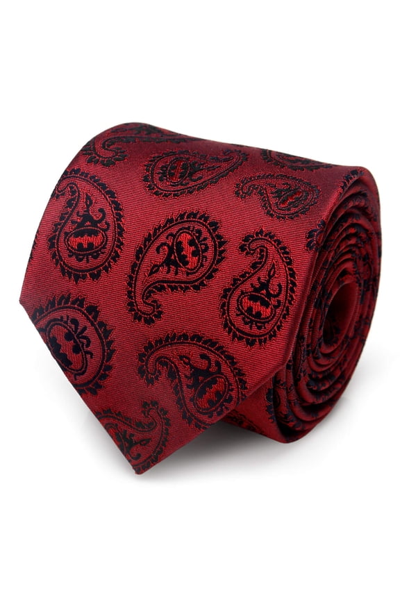 DC Batman Red Paisley Tie