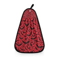 thumbnail image 1 of Red Bats Halloween Hand Towel Quick Drying Home Storage Kitchen Towel Hooks Dish Cloths, 1 of 6