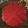 thumbnail image 1 of Red Beaded Placemats Set of 2 for Dining Coffee Table Scratch Heat Stain Resistant Charger Kitchen Decor Durable Tablemats - Fall Autumn Thanksgiving Holiday - 13.75 Inches, 1 of 7