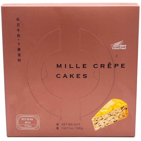 Touched Red Bean Milk Mille Crepe Cake 24 oz