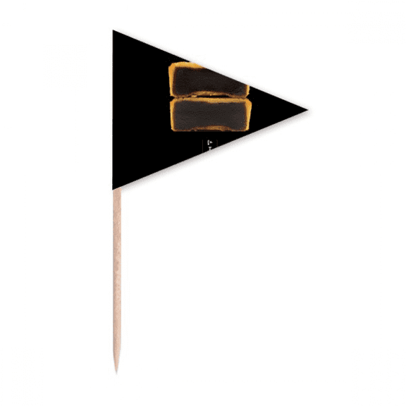 Red Bean Paste Moon Cake Mid-Autumn Festival Toothpick Triangle Cupcake Toppers Flag