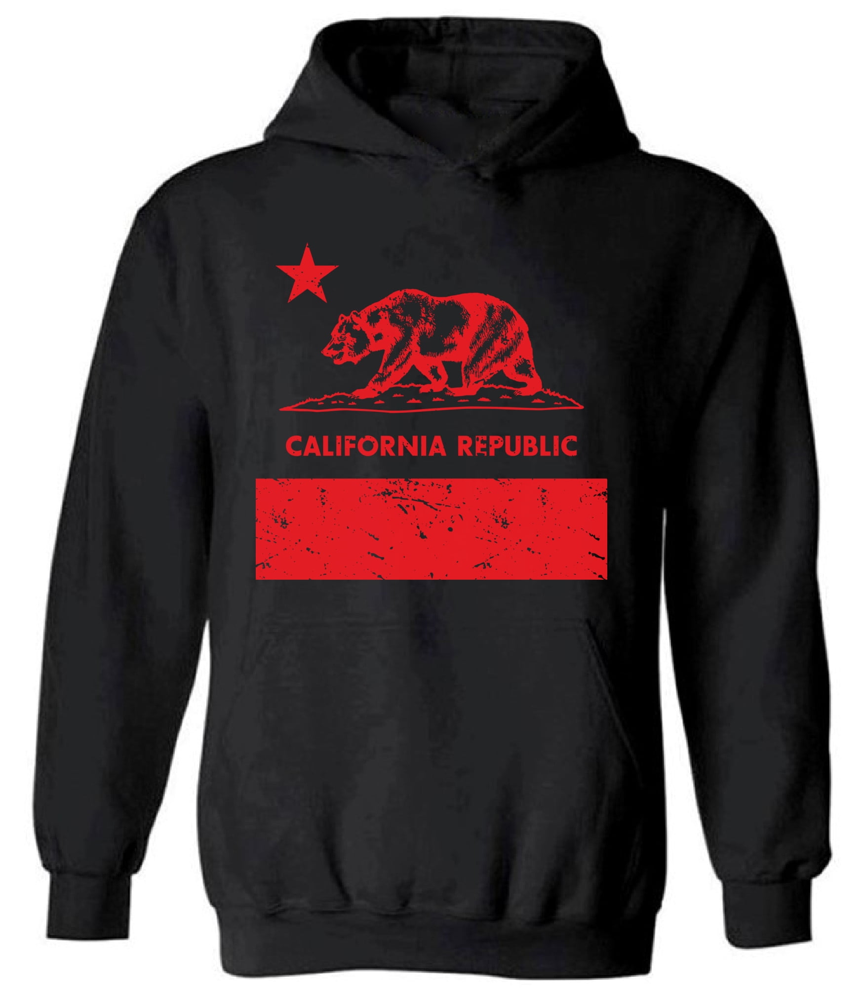 Red Bear California Republic Unisex Hooded Sweatshirt - USA State  California Republic - Funny Cali Hoodie for Women for Men