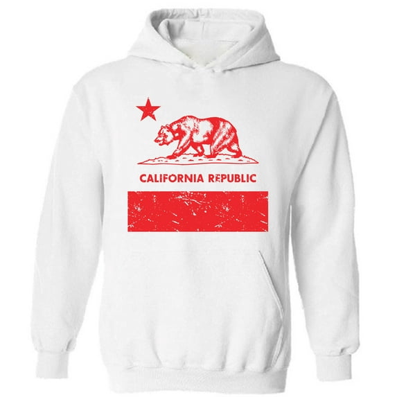 Red Bear California Republic Unisex Hooded Sweatshirt - USA State California Republic - Funny Cali Hoodie for Women for Men
