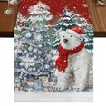 thumbnail image 1 of Red Bear Christmas Table Runner 70 Inches Long, Cotton Linen Table Runner Dresser Scarf, Xmas Tree Snowflake Fabric Tablerunners for Dining Coffee Tables Wedding Holiday Party 13"x70", 1 of 8