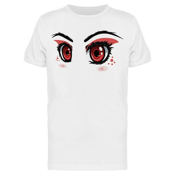 Red Beautiful Anime Eyes T-Shirt Men -Image by Shutterstock, Male Medium