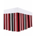 thumbnail image 1 of Red and Bed Skirt Queen Size 16" Drop Black Striped Abstract Geometric Vertical Stripes Ruffled Wrap Around Bed Skirts Adjustable Elastic Bedskirt Dust Ruffle for Queen Size Bed, 1 of 7