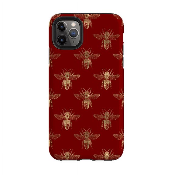 Red Bees Cute Honeybee Pattern Phone Case for iPhone 16 15 14 13 12 11 Pro Max