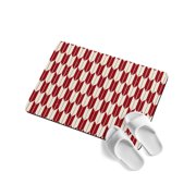 Red Beige Arrow Soft Diatomaceous Earth Mat, Abstract Japanese Red Beige Arrow Absorbent Bath Mat Non Slip Rubber Backed Quick Dry Doormat Fit Under Door for Bathroom Kitchen 20"x32"