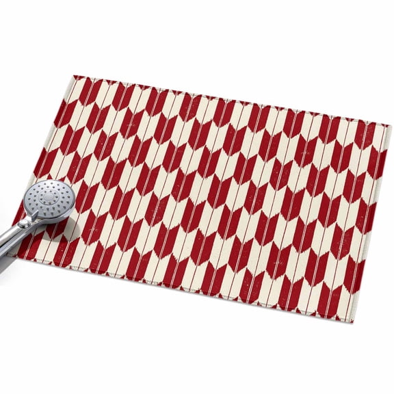 Red Beige Arrow Washable Area Rug 2 x 3 ft Abstract Japanese Red Beige Arrow Soft Non Slip Rugs Stain Repellent Indoor Felt Carpet for Living Dining Room Bedroom Home Office