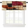 thumbnail image 1 of Red Beige Geometric Valances for Windows Farmhouse Kitchen Curtains Valances Rod Pocket Valance Curtains for Kitchen Windows Modern Abstract Art Window Valances for Bathroom Bedroom 60"x18", 1 of 6