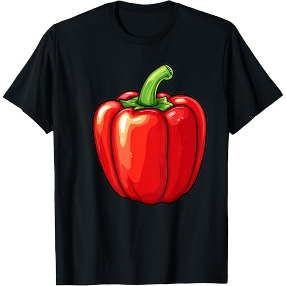 Red Bell Pepper Cartoon T-ShirtMen's and women's short-sleeved pure cotton shirts