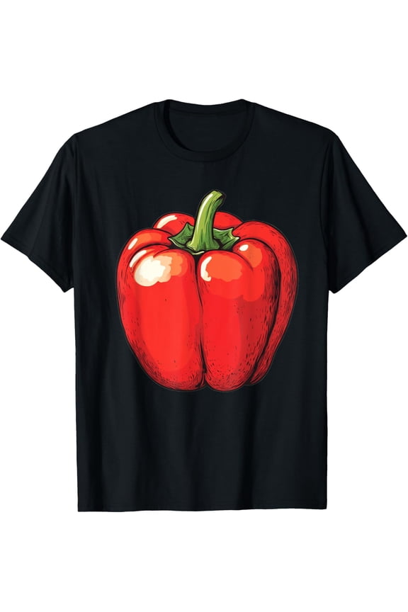 Red Bell Pepper Retro T-ShirtMen's and women's short-sleeved pure cotton shirts