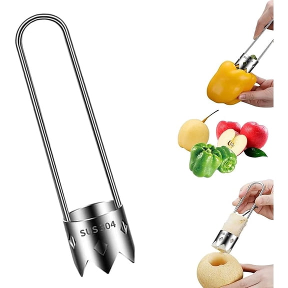 Red Bell Pepper Seed Corer, 2025 Upgraded Reusable Stainless Steel Fruite Cutter Seed Remover Tool, Quickly Bell Pepper Corers Tool for Vegetables Fruit Corer Kitchen Gadget