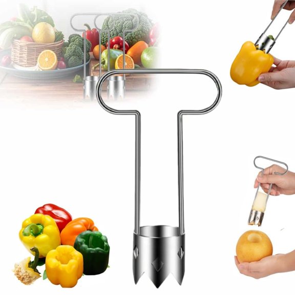 Red Bell Pepper Seed Corer,2026 New Stainless Steel Fruite Corer,Vegetable Tool Cutter Pepper Seed Remover Tool,For Vegetables Fruit Kitchen Gadget