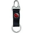 thumbnail image 1 of Red Belt Clip On Carabiner Leather Keychain Fabric Key Ring, 1 of 1