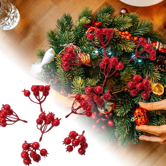 Red Berry 6cm Red Berry Picking Holly Red Berry Branches Berry Picking DIY Wedding Holiday Winter Home