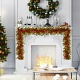 thumbnail image 1 of Red Berry Accent Vine Garland with Festive Lighting Flexible Christmas Decor Piece for Fireplace Doorway Wall Indoor Outdoor Holiday Party Arrangement, 1 of 6