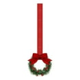 thumbnail image 1 of Red Berry Bow Mini Christmas Wreath 3.94 Inch Kitchen Cabinet Decor - Festive Window Door Holiday Decoration with Ribbon - Set of 12 Small Christmas Wreaths for Home Seasonal Decorating, 1 of 1
