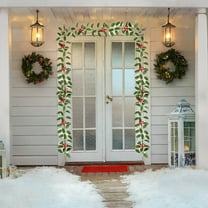 Red Berry Christmas Garland Artificial Christmas Green Vines With Red Berries Winter Holly Leaves Garland for Indoor Outdoor Home Wedding Winter Party Door Frame Backdrop Decor