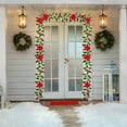 thumbnail image 1 of Red Berry Christmas Garland Artificial Christmas Green Vines With Red Berries Winter Holly Leaves Garland for Indoor Outdoor Home Wedding Winter Party Door Frame Backdrop Decor, 1 of 6