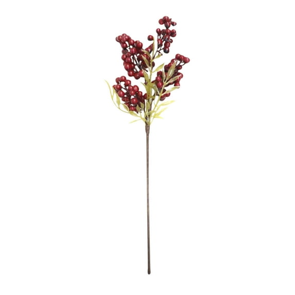 Red Berry Pick Holly Branch Wreath 43cm Long for Home Decoration and DIY Beautiful and Realistic