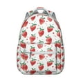 thumbnail image 1 of Red Berry Themed Compact Travel Backpack, Cute Strawberry Lover Gift Idea, Lightweight and Stylish Small School Bag for Everyday Use, 1 of 6