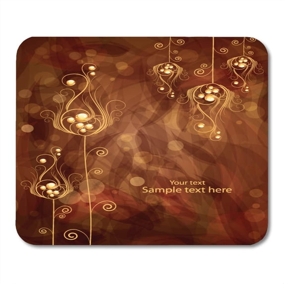 Red Best Brown Celebrate Abstract Floral Orange Flower Gold Mousepad Mouse Pad Mouse Mat 9x10 inch