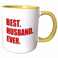 thumbnail image 1 of 3drose, Red Best Husband Ever - Bold Text Married Bliss Fun Gifts for Him, 15oz Two-tone Yellow Mug, 1 of 6