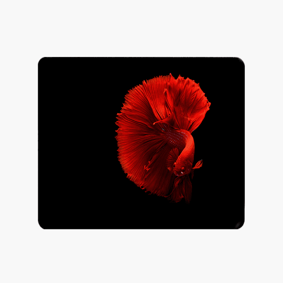 Red Betta Fish Mouse Pad 9.44 x 7.87 Inches Polyester Desk Accessory for Office and Gaming