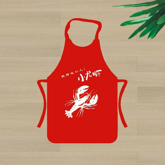 Red Bib Apron for Cooking and Crafts,Adjustable Kitchen Apron for Grilling and Painting